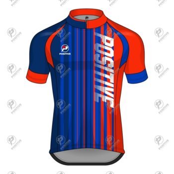 Positive Printed Two Tone Striped Cycling Jersey