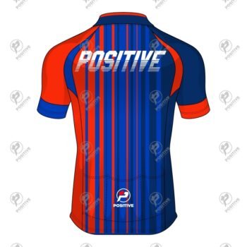Positive Printed Two Tone Striped Cycling Jersey
