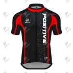 Positive Black & Red Printed Zip Up Cycling Jersey
