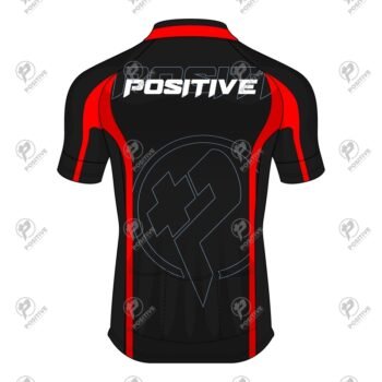 Positive Black & Red Printed Zip Up Cycling Jersey