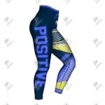 Positive Colorful Stripes Printed Women Yoga Leggings