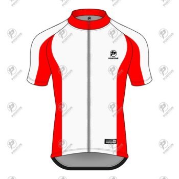 Positive Red & White Inverse Tone Short Sleeve Cycling Jersey