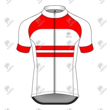 Positive Red & White Raglan Short Sleeve Pro Cycling Jersey