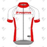 Positive Striped Red & White Raglan Cycling Jersey
