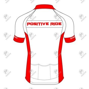 Positive Striped Red & White Raglan Cycling Jersey