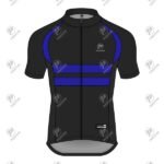 Positive Black & White Short Sleeve Raglan Striped Cycling Jersey