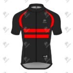 Positive Red & White Striped Short Sleeve Raglan Cycling Jersey