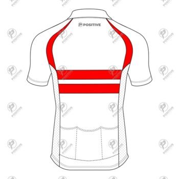 Positive Red & White Striped Short Sleeve Raglan Cycling Jersey