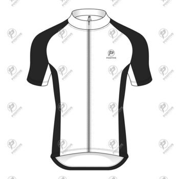 Positive Black & White Raglan Half Sleeve Cycling Jersey