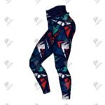 Positive Women Geometric Grunge Printed Yoga Leggings