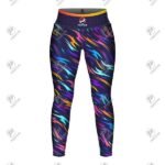 Positive Women Color Waves Custom Printed Yoga Leggings