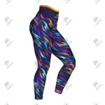 Positive Women Color Waves Custom Printed Yoga Leggings