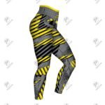 Positive Women Yellow Stripes Printed Yoga Leggings