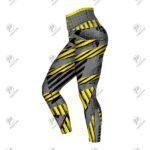 Positive Women Yellow Stripes Printed Yoga Leggings