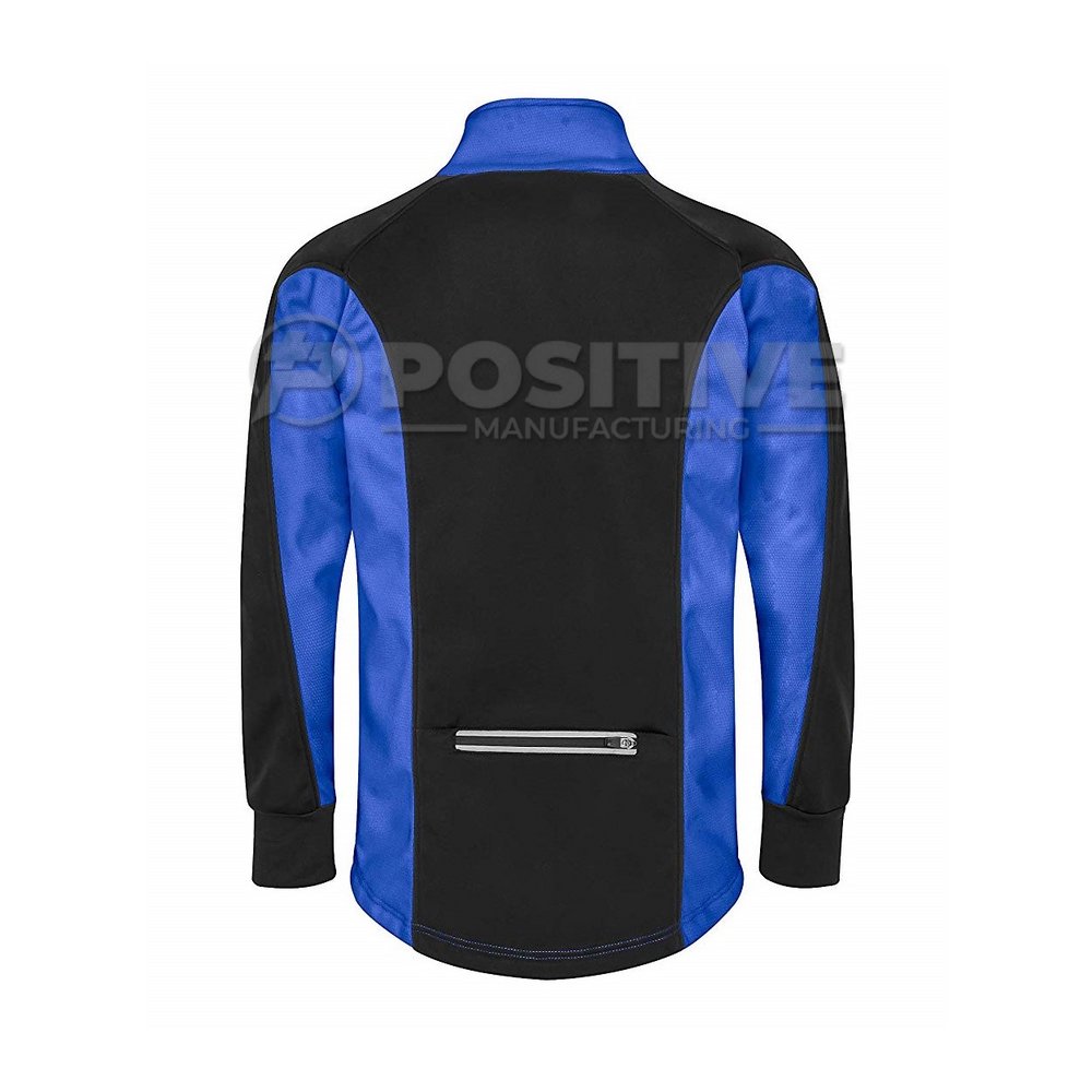 Positive Blue & Black Reflector Pocket Windproof Cycling Jacket