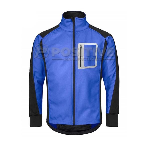 Positive Blue & Black Reflector Pocket Windproof Cycling Jacket