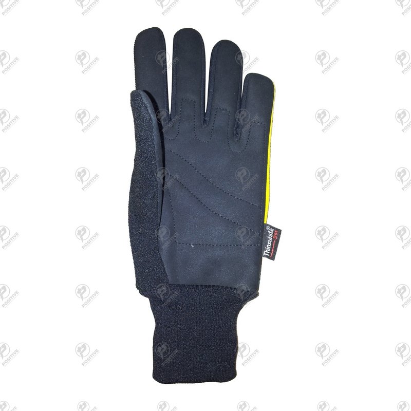 Positive Black & Yellow Lined Winter Cycle Ridding Gloves