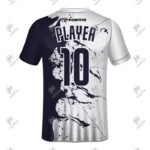 Silver & Navy Personalized Club Name Printed Soccer Jersey
