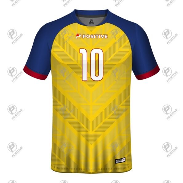 Yellow & Blue Personalized Club Name Printed Soccer Jersey