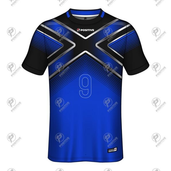 Blue & Black Club Name Branded Interlock Soccer Uniform Jersey