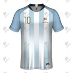 Sky Blue & White Striped Digital Printed Soccer Uniform Jersey