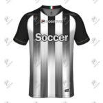 Black & White Customized Club Name Printed Soccer Jersey