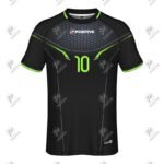Black Custom Team Name Printed Raglan Soccer Uniform Jersey