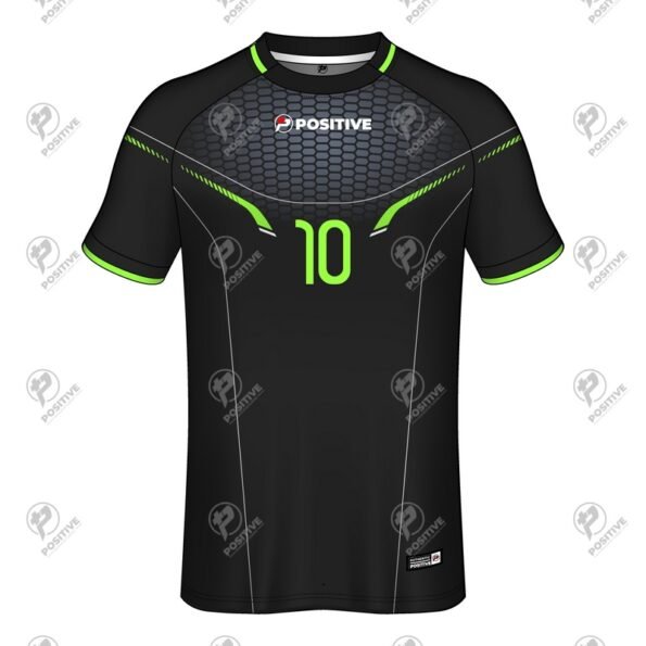 Black Custom Team Name Printed Raglan Soccer Uniform Jersey
