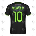 Black Custom Team Name Printed Raglan Soccer Uniform Jersey