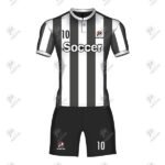 Positive Striped Sublimation Printed Soccer Jersey & Shorts Kit