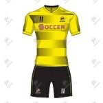 Positive Striped Custom Soccer Jersey & Shorts Uniform Kit
