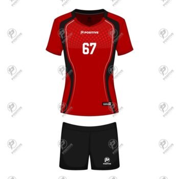 Positive Red Dotted Volleyball Uniform