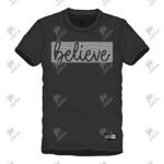 Positive Believe Printed Short Sleeve O-Neck T-Shirt
