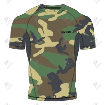 Positive Green Camouflage Printed Rash Guard