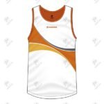 Positive White & Orange Printed Sports Multipurpose Tank Top