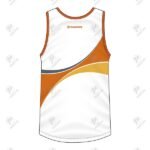 Positive White & Orange Printed Sports Multipurpose Tank Top