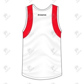Positive Red & White Cotton Jersey Fabric Workout Tank Top