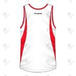 Positive White & Red Cotton Running Tank Top