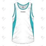 Positive White & Red Cotton Running Tank Top