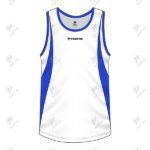 Positive White & Red Cotton Running Tank Top