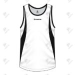 Positive White & Red Cotton Running Tank Top