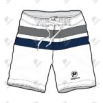 Positive Contrast Colors Striped Board Shorts