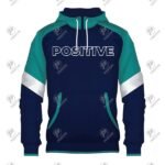 Positive Custom Printing Tri Color Short Zip Cotton Fleece Hoodie