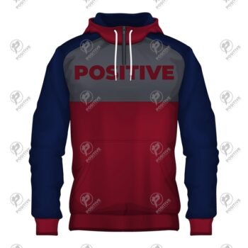 Positive Short Zip Heavyweight Pullover Fleece Hoodie