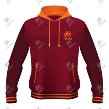 Positive Customized Logo Varsity Style Fleece Hooded Jacket
