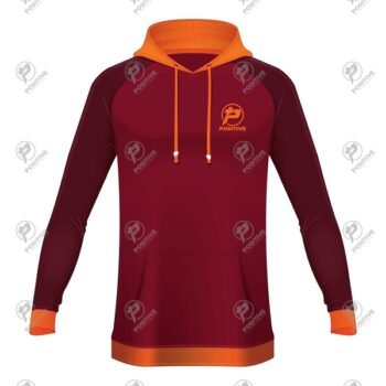 Positive American Style Long Length Pullover Fleece Hoodie