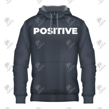 Positive Basic Short Zip Pullover Cotton Fleece Hoodie