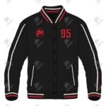 Positive Custom Made Striped Wool Varsity Jacket