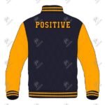 Positive Contrast Two Color Quilted Fabric Varsity Jacket