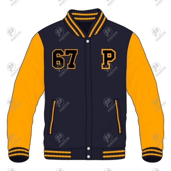 Positive Custom Wool Varsity Jacket with Leather Sleeves